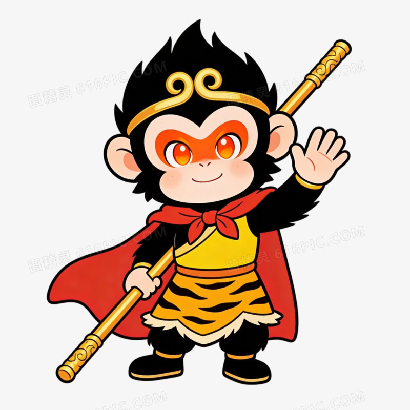 3D插画风西游记 孙悟空免抠元素