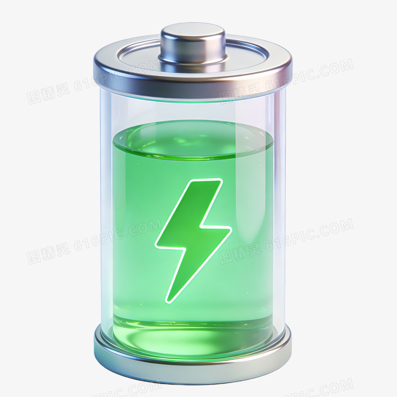 3D建模风格清洁能源电池免抠元素