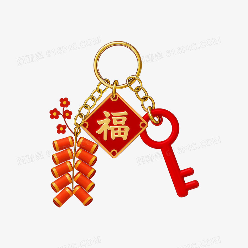 马年文创钥匙扣福气ai免抠元素