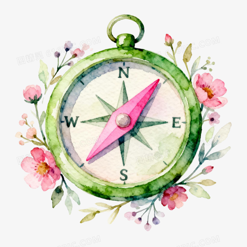 卡通手绘指南针免抠元素