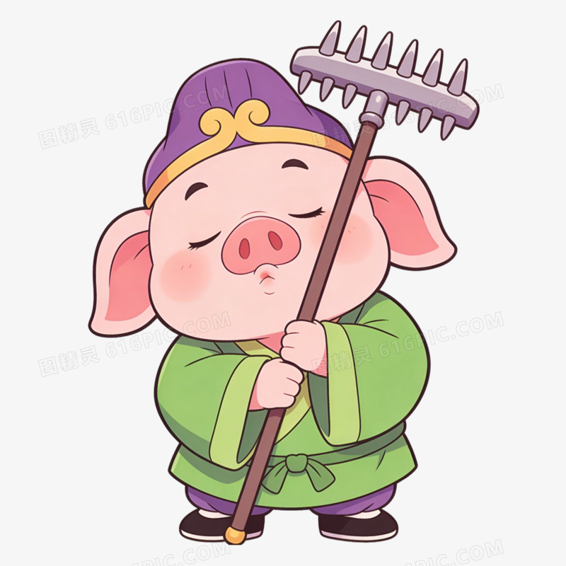 插画风西游记猪八戒免抠元素