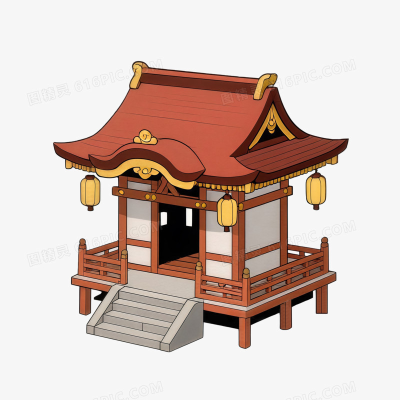 日系素材建筑装饰ai免抠元素