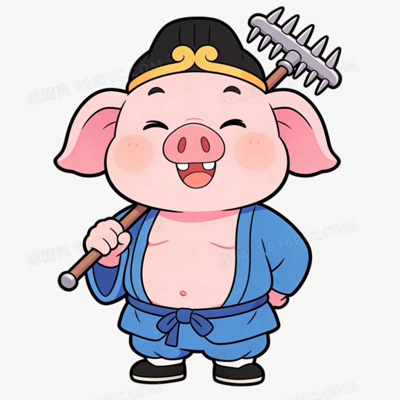 插画风西游记猪八戒免抠元素