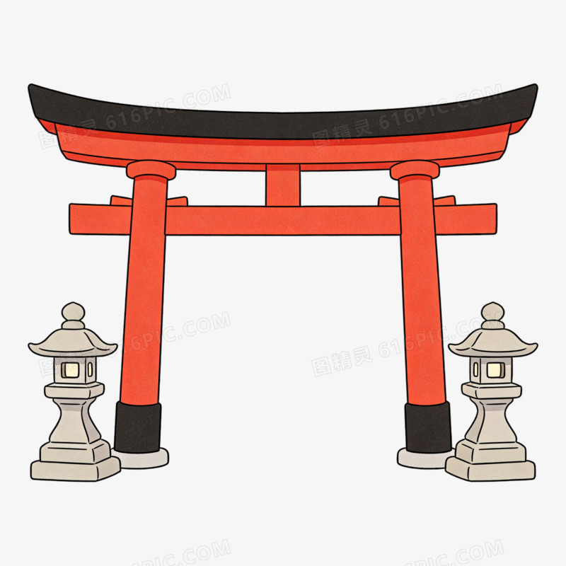 卡通风日本神社免抠元素图片免费下载_PNG素材_编号z7ri5ld4m_图精灵