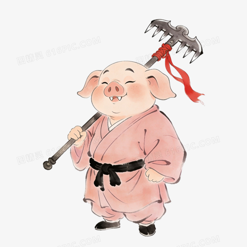 插画风西游记猪八戒免抠元素
