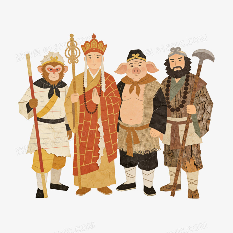 西游记西行四人组ai免抠元素