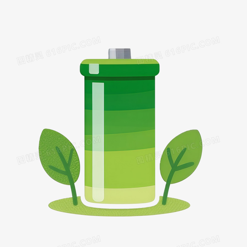 新能源绿色电池插画ai免抠元素