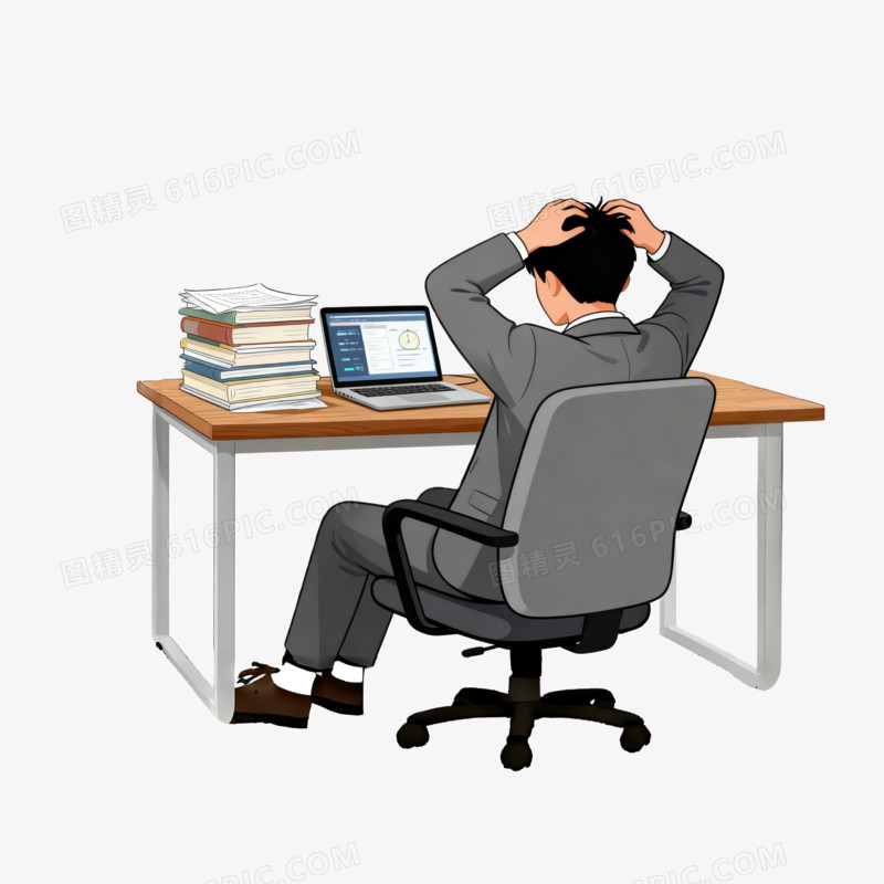 工作压力抓狂ai免抠元素