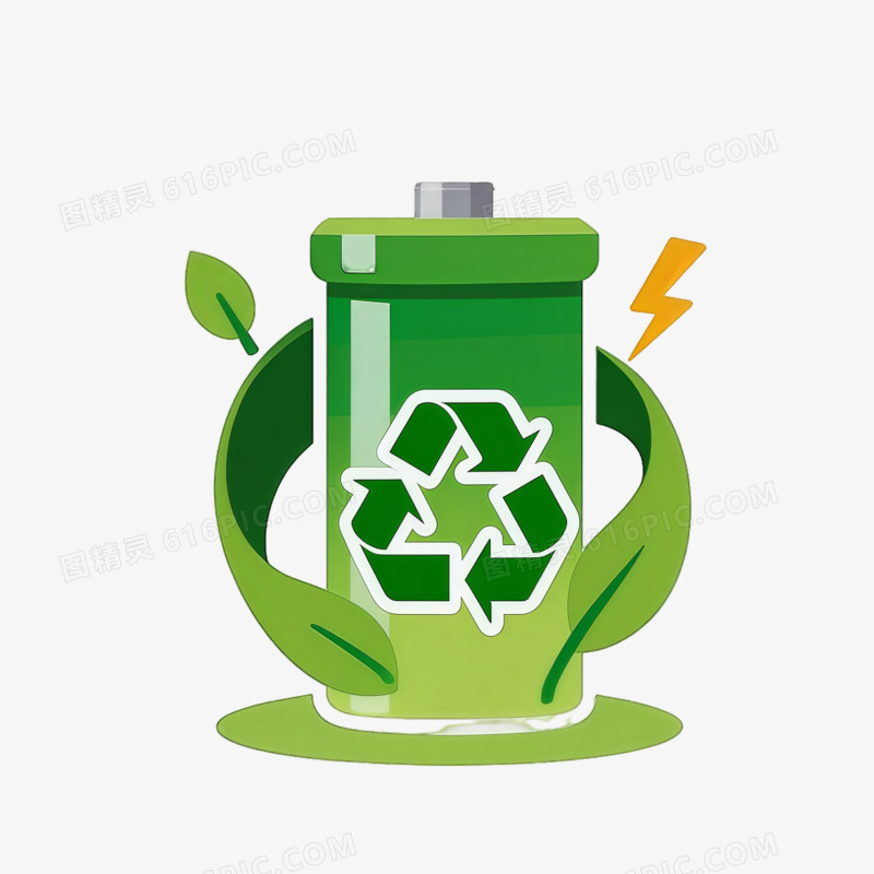 新能源绿色电池回收ai免抠元素