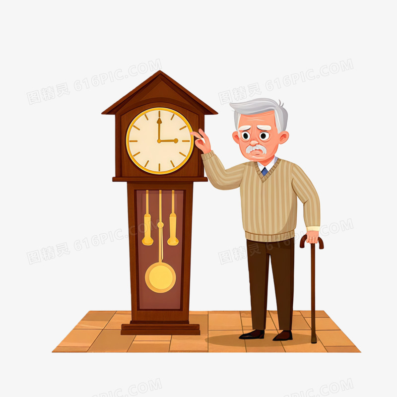 年龄压力看时钟ai免抠元素