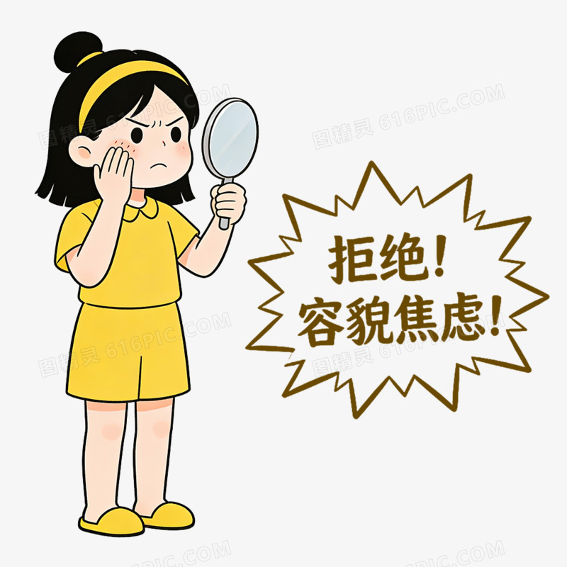 卡通手绘心理压力大免抠元素