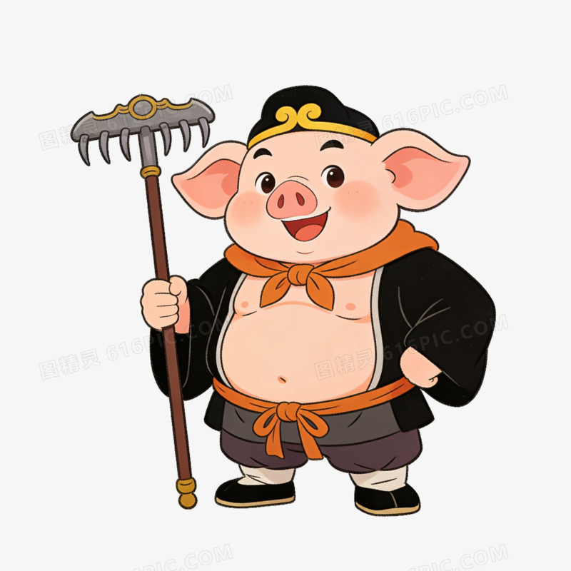 西游记猪八戒插画ai免抠元素