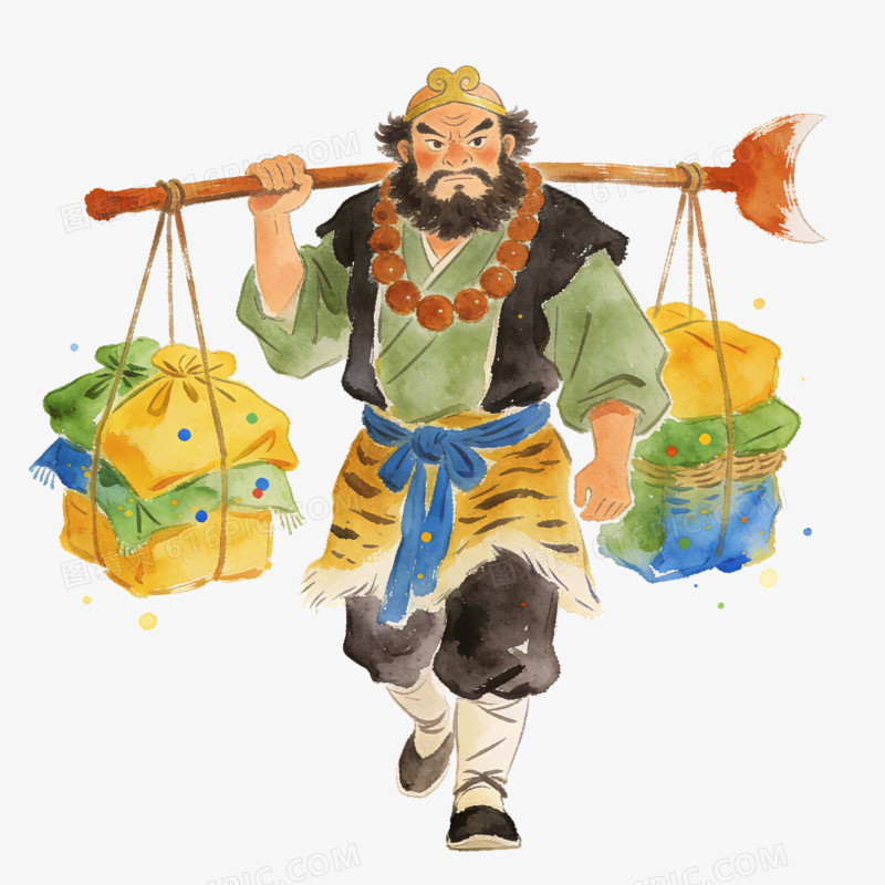 西游记沙僧挑行李ai免抠元素