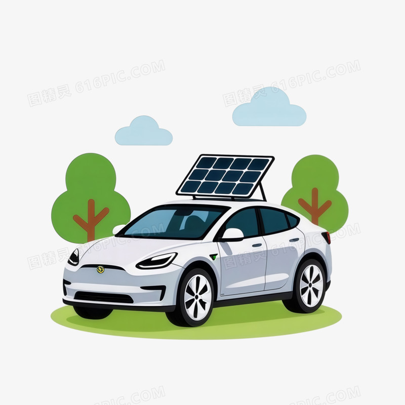 新能源汽车插画ai免抠元素