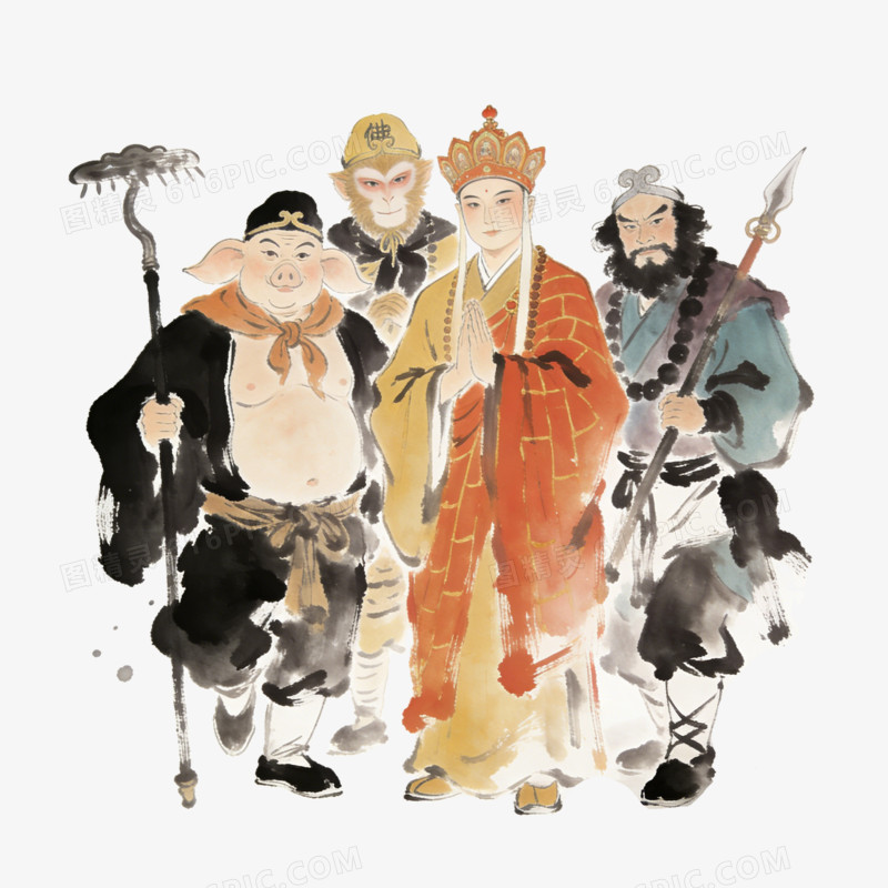 西游记四人组ai免抠元素