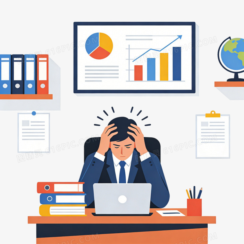 各种工作压力财务报表ai免抠元素
