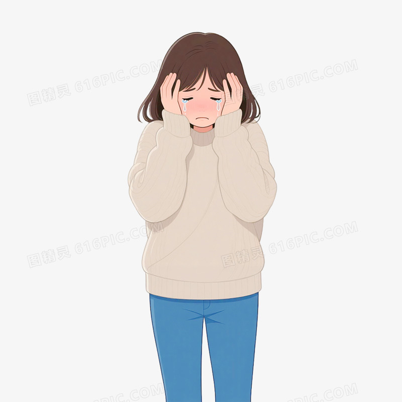 卡通手绘心理压力大免抠元素