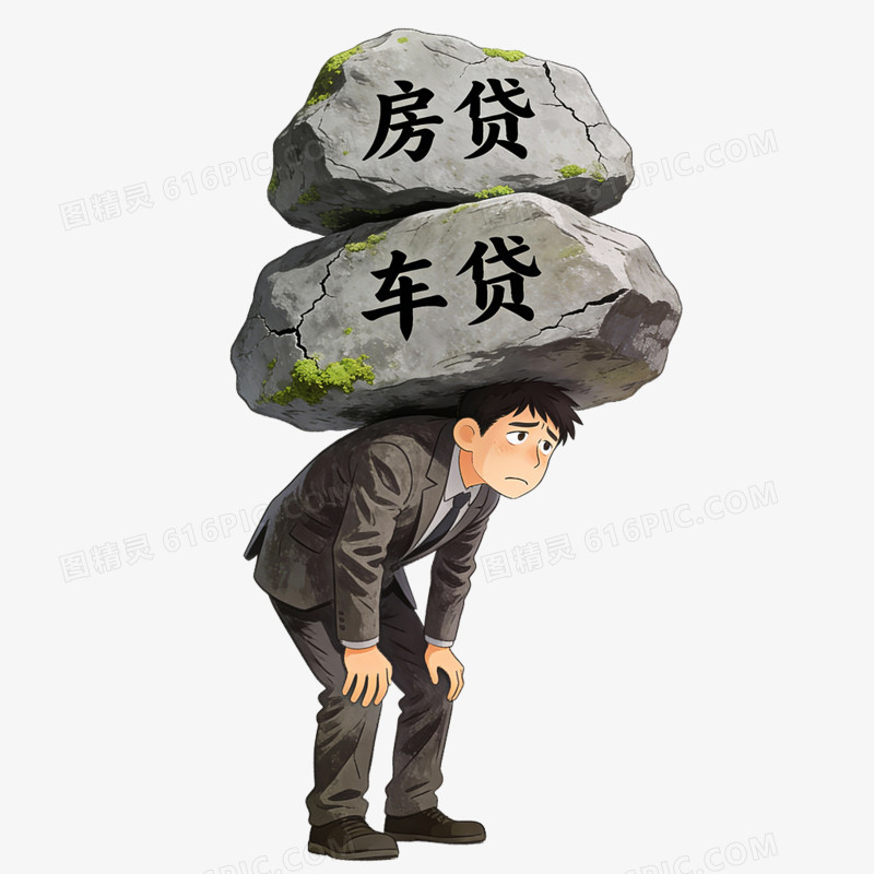 卡通手绘心理压力大免抠元素