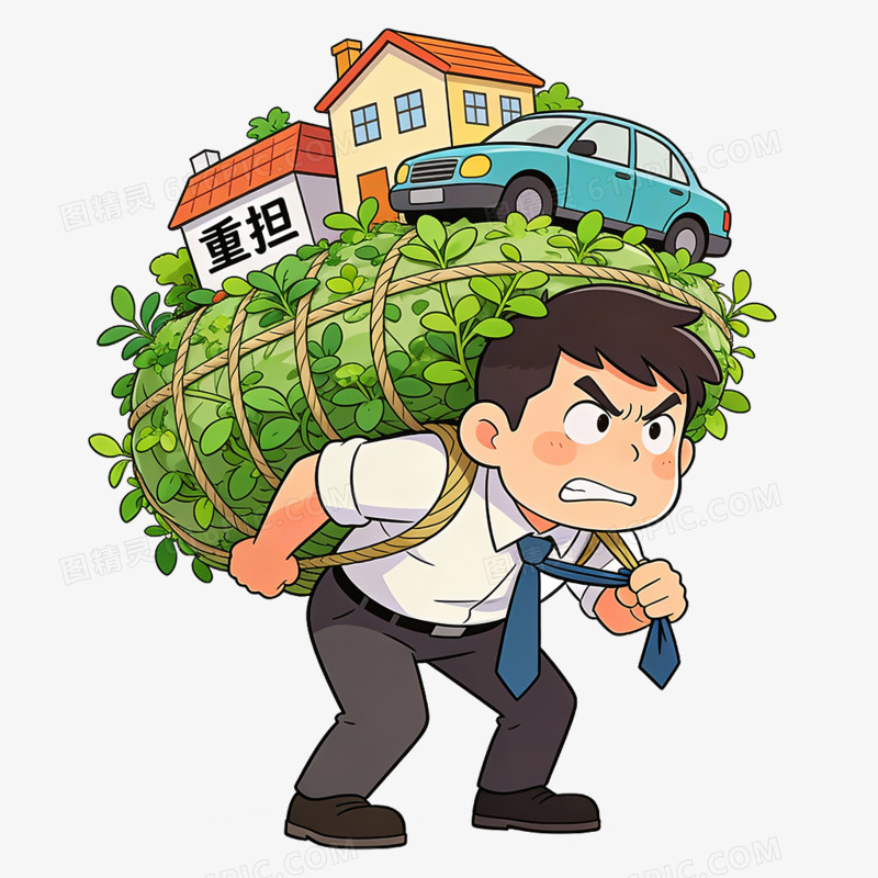 卡通手绘心理压力大免抠元素