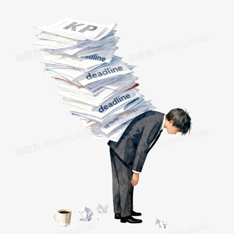 考试作业学习压力ai免抠元素