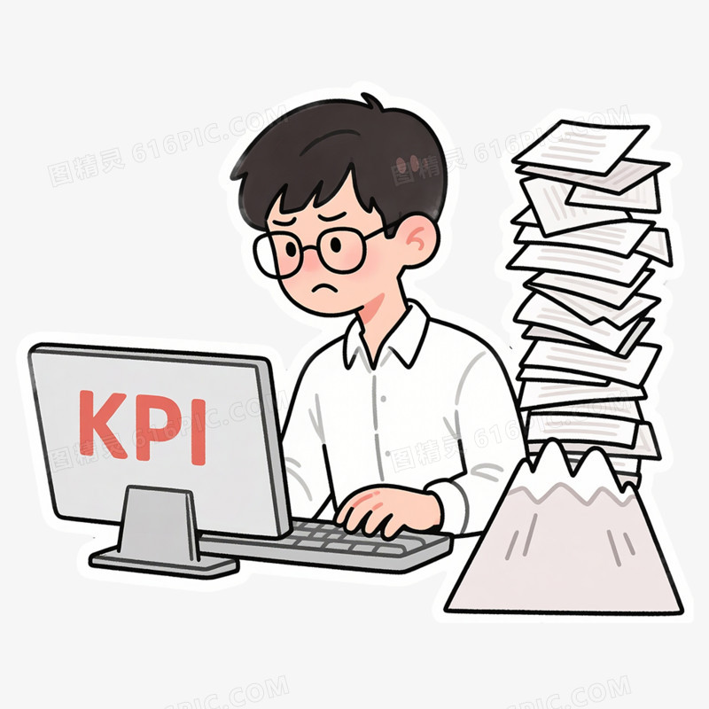 卡通手绘心理压力大免抠元素