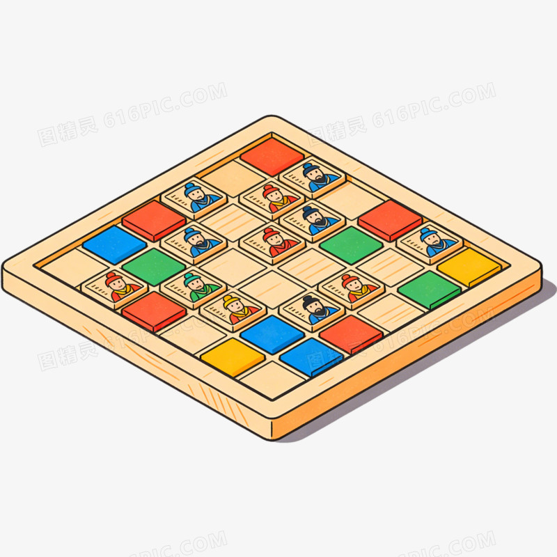拼色棋益智游戏免抠元素