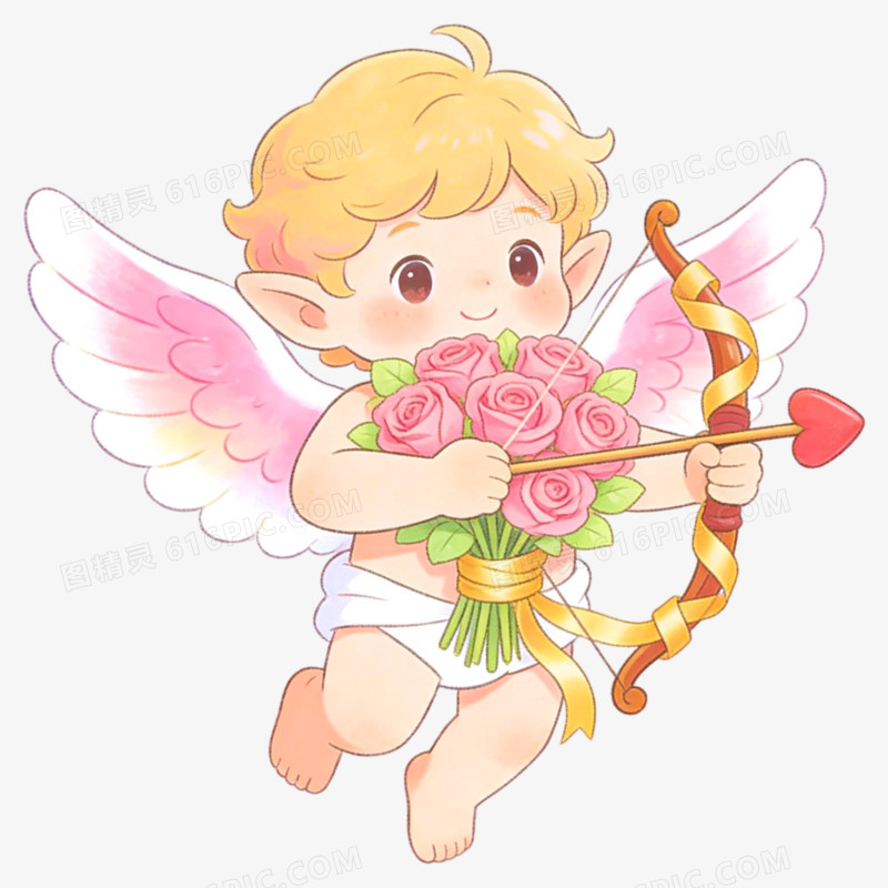 3D风情人节丘比特之箭免抠元素