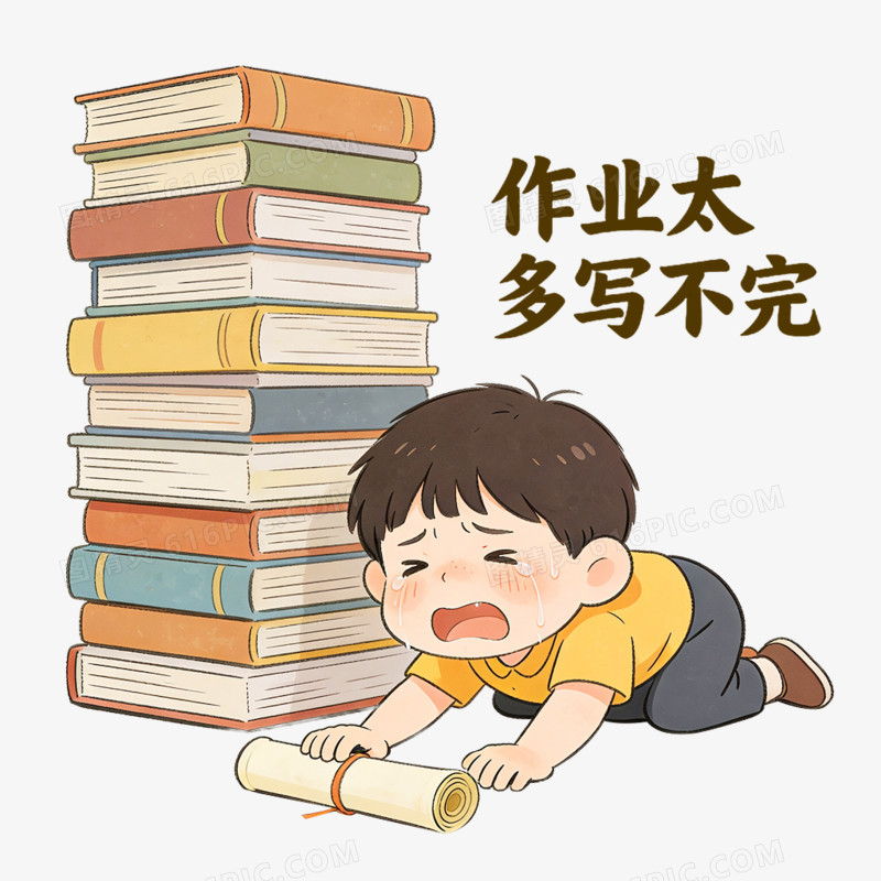 卡通手绘心理压力大免抠元素