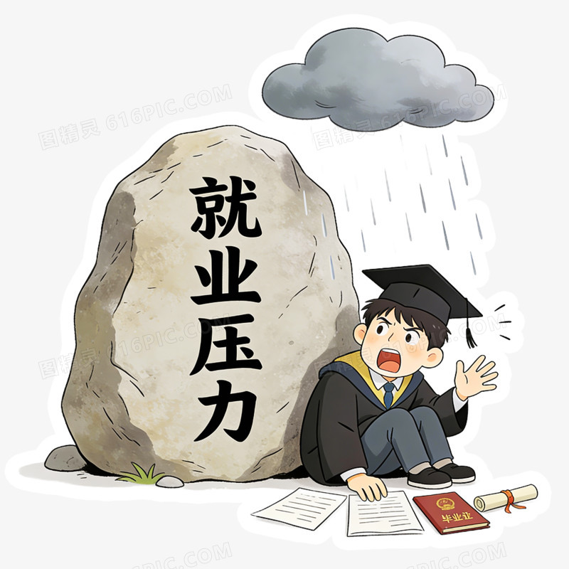 卡通手绘心理压力大免抠元素