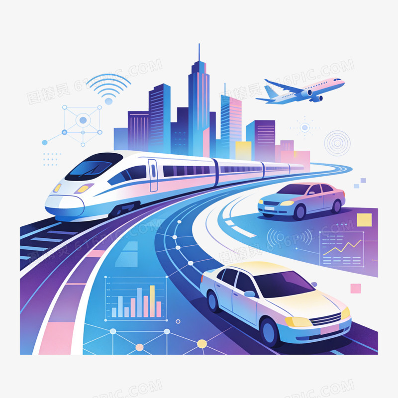 扁平风未来科技建设免抠元素