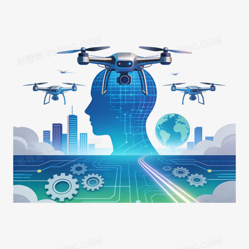 扁平风未来生活科技免抠元素