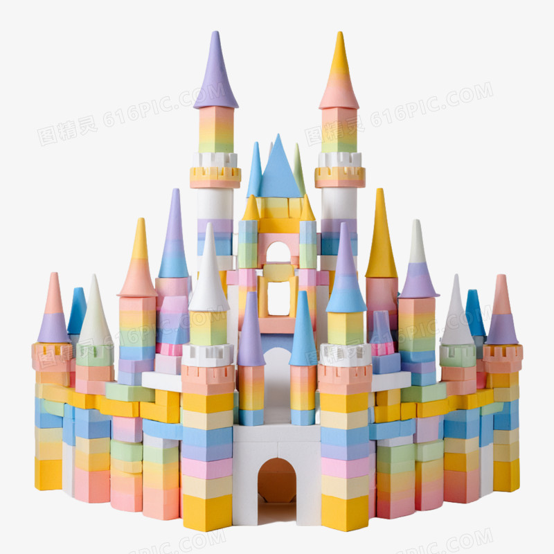 实拍EVA软积木城堡免抠元素