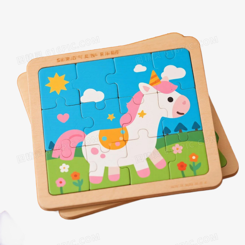 实物儿童益智玩具拼图免抠元素