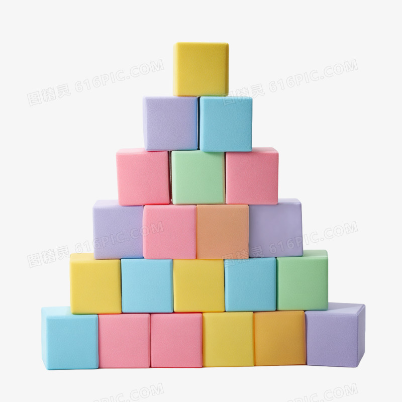 实拍益智玩具泡沫积木免抠元素