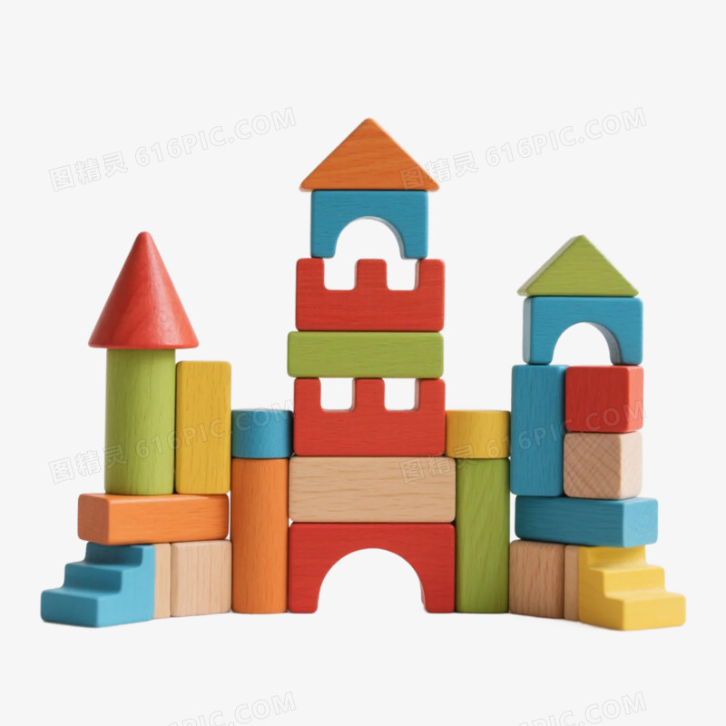 实物儿童益智玩具积木免抠元素