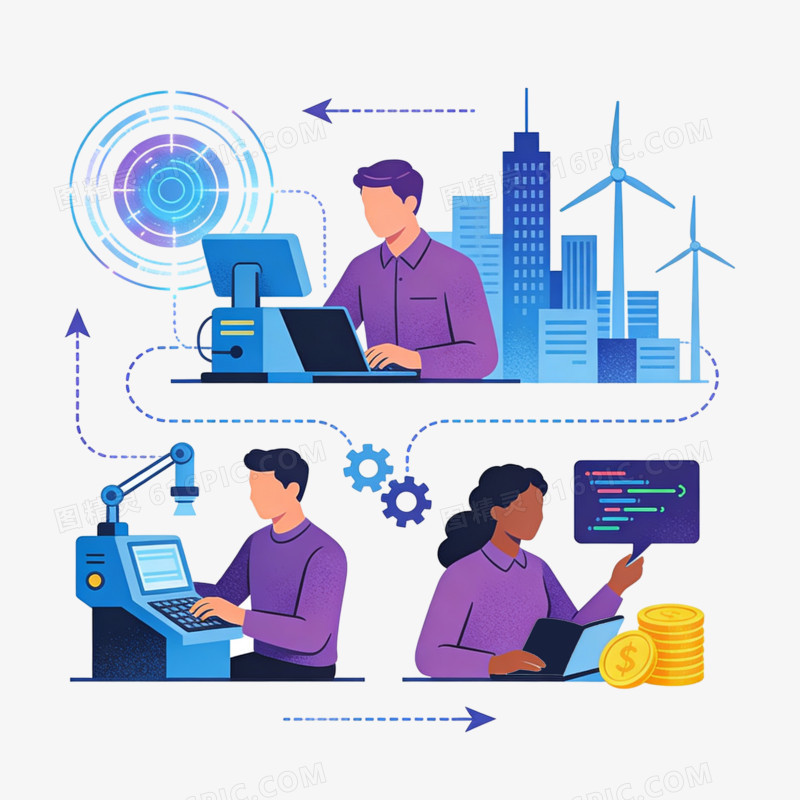 扁平风未来科技操作免抠元素