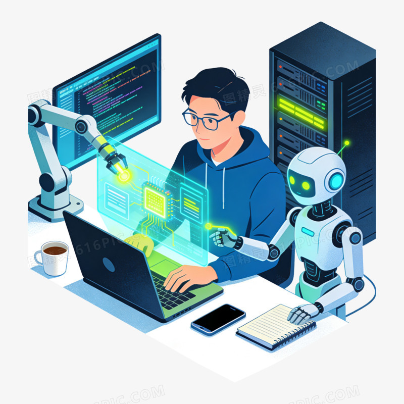 扁平风未来科技机器免抠元素