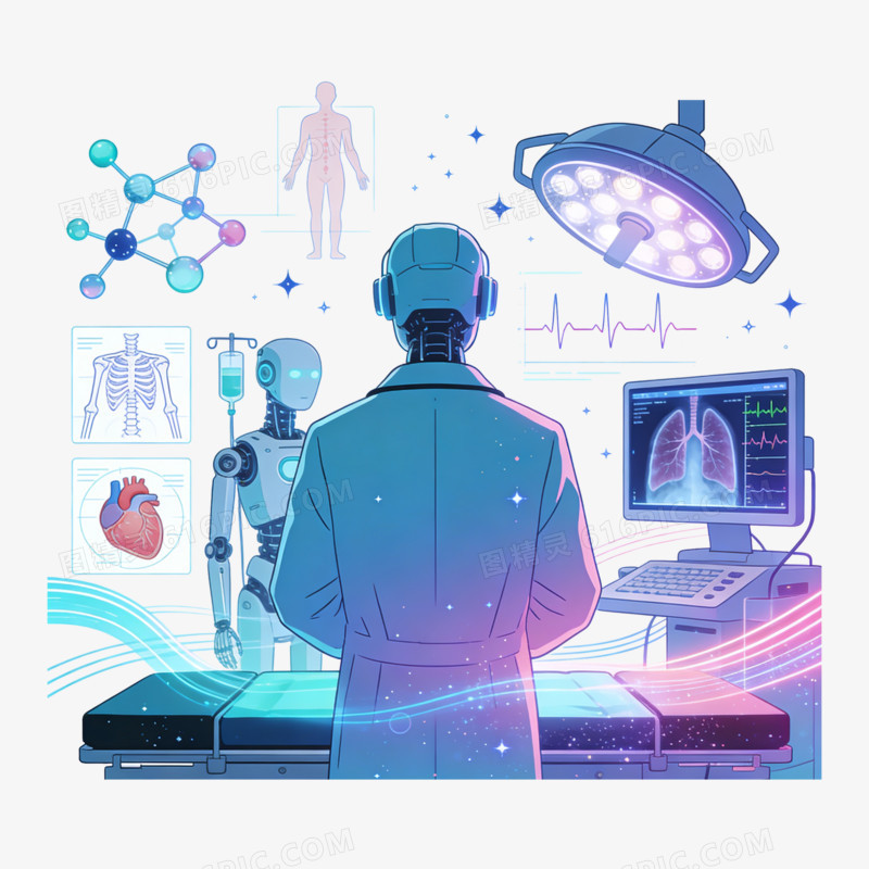 扁平风未来科技医疗免抠元素
