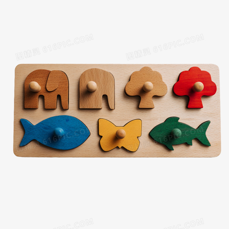 实拍益智玩具旋钮拼图免抠元素