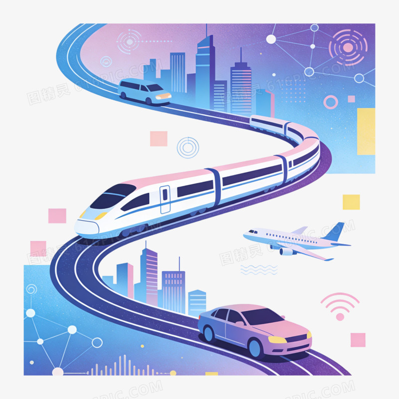 扁平风未来科技生活免抠元素