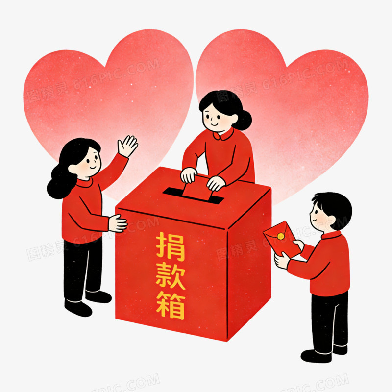 扁平风爱心捐款箱免抠元素图片免费下载_PNG素材_编号vd9id7xld_图精灵
