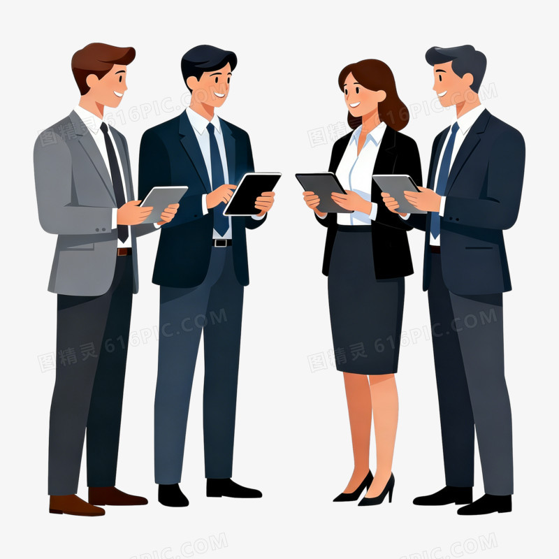 扁平风办商务人生开会讨论免抠元素