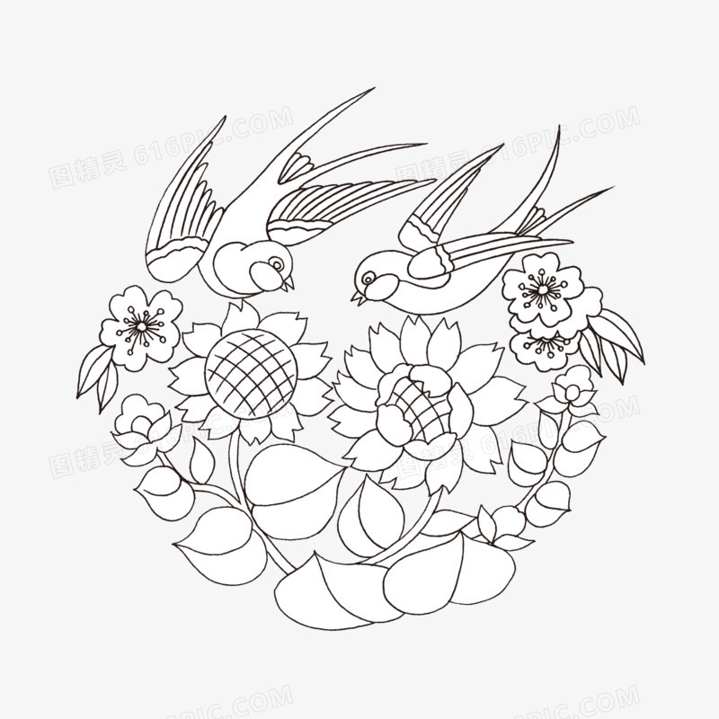 中国风花纹底纹矢量素材