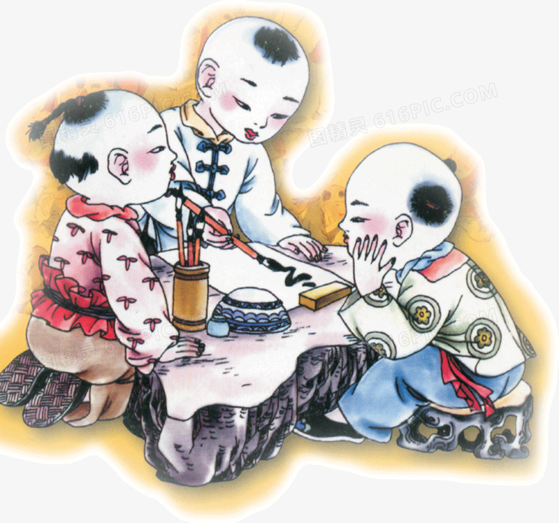 小孩在写字