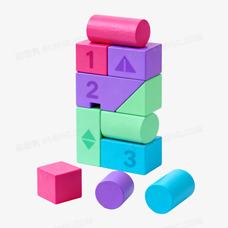 儿童彩色积木塔玩具