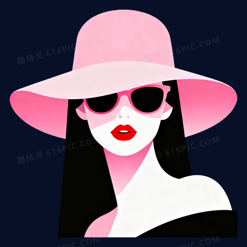 扁平风女神帅气形象免抠元素