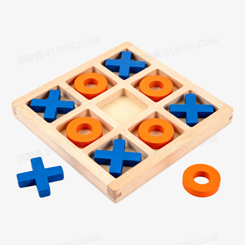 实拍风木质井字棋免抠元素