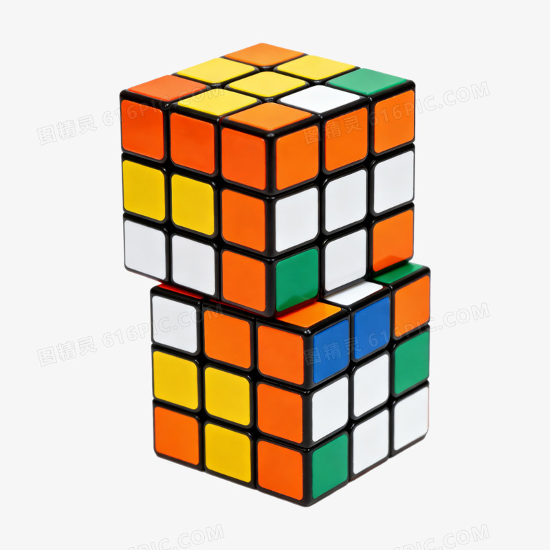 实拍风两个魔方免抠元素