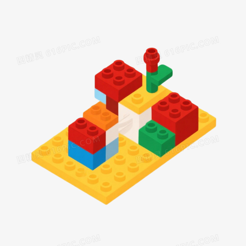 3d插画风格益智玩具积木免抠元素