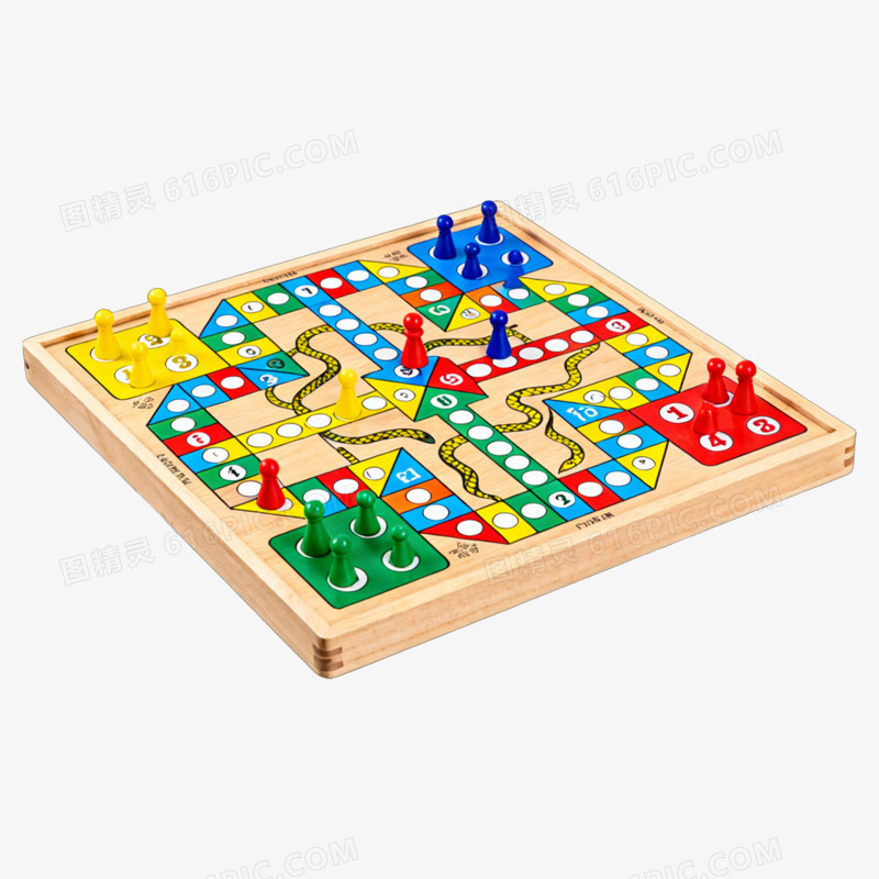 实拍风木质飞行棋免抠元素